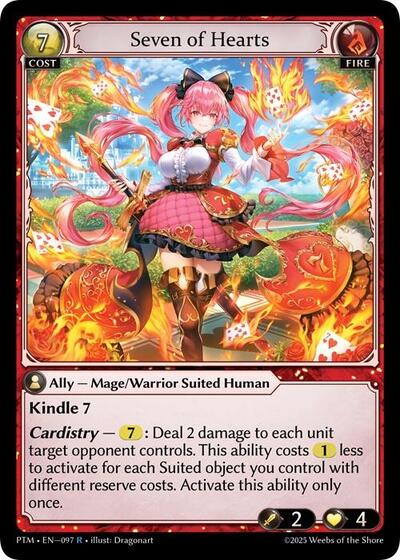 Seven of Hearts — Foil Phantom Monarchs Rare Grand Archive card — value and price