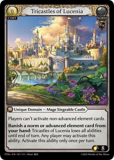Tricastles of Lucenia — Foil Phantom Monarchs Super Rare Grand Archive card — value and price