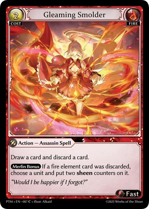 Gleaming Smolder curio foil1枚 Gleaming Smolder (Curio Foil) - Phantom Monarchs - Grand Archive