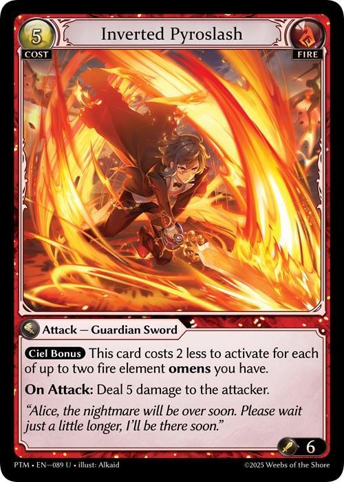 グランドアーカイブ　 Inverted Pyroslash cario foil Inverted Pyroslash (Curio Foil) - Phantom Monarchs - Grand Archive