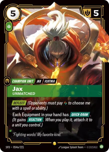 Jax - Unmatched (Alternate Art) - Spiritforged - Riftbound: League