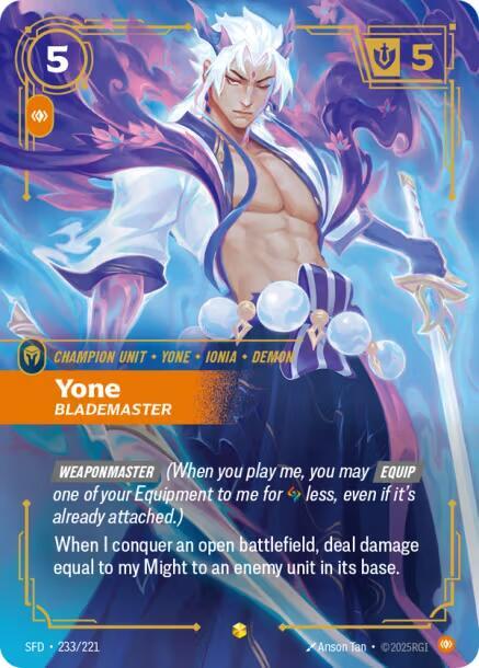 yone Yone - Blademaster (Overnumbered) - Spiritforged - Riftbound