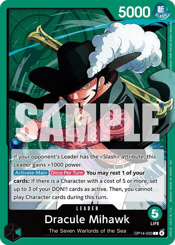 Dracule Mihawk - OP14-020 - The Azure Sea's Seven - One Piece Card