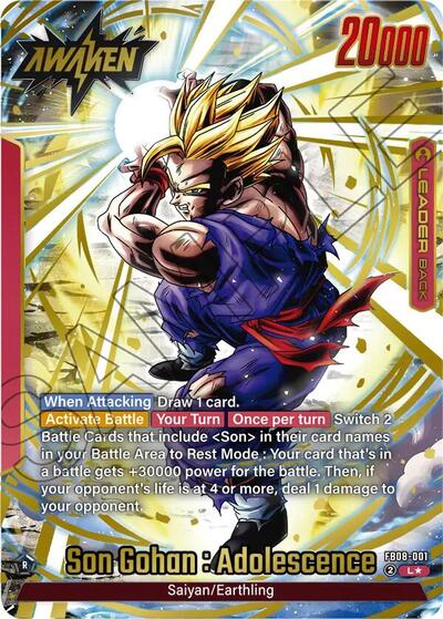 Son Gohan : Adolescence - FB08-001 (Alternate Art) card