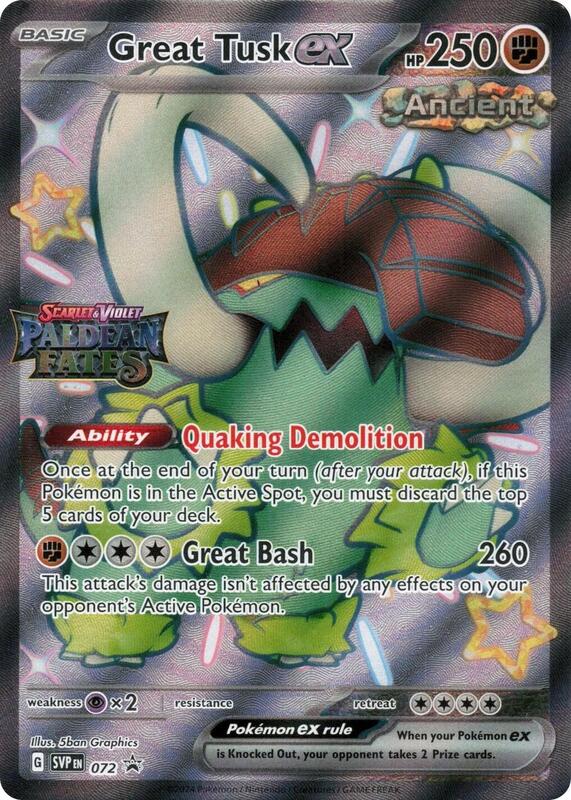 Great Tusk ex - 072 (Paldean Fates Stamped) 072 from Miscellaneous Cards & Products
