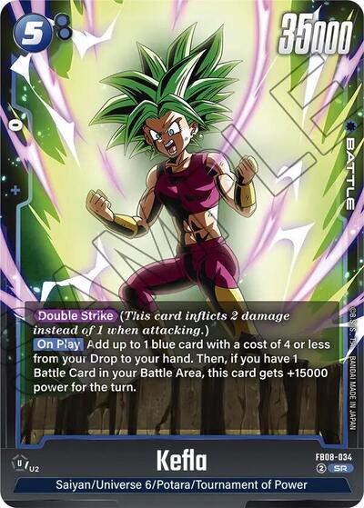 Kefla - FB08-034 Saiyan's Pride Super Rare Dragon Ball card — value and price
