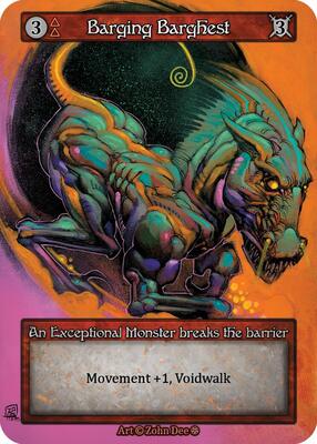 Barging Barghest — Gothic card