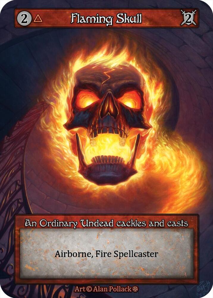Flaming Skull — Gothic card