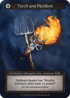 Torch and Pitchfork — Gothic card