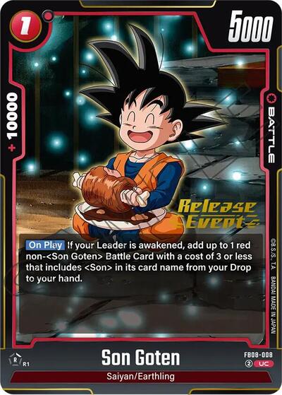Son Goten - FB08-008 Saiyan's Pride Release Event Cards Uncommon Dragon Ball card — value and price