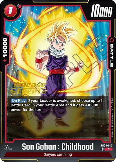 Son Gohan : Childhood - FB08-010 Saiyan's Pride Release Event Cards Common Dragon Ball card — value and price