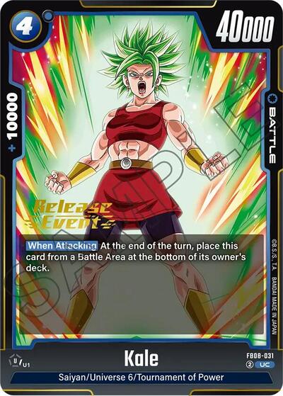Kale - FB08-031 Saiyan's Pride Release Event Cards Uncommon Dragon Ball card — value and price