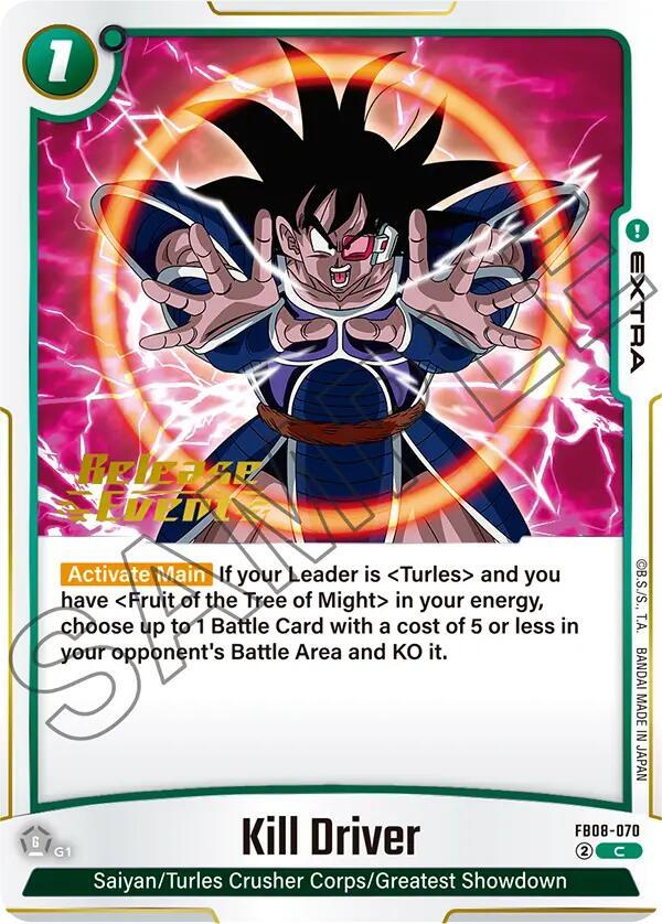 Kill Driver - Saiyan's Pride Release Event Cards - Dragon Ball