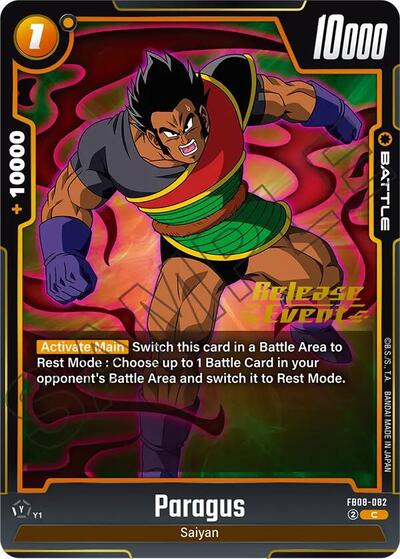 Paragus - FB08-082 Saiyan's Pride Release Event Cards Common Dragon Ball card — value and price