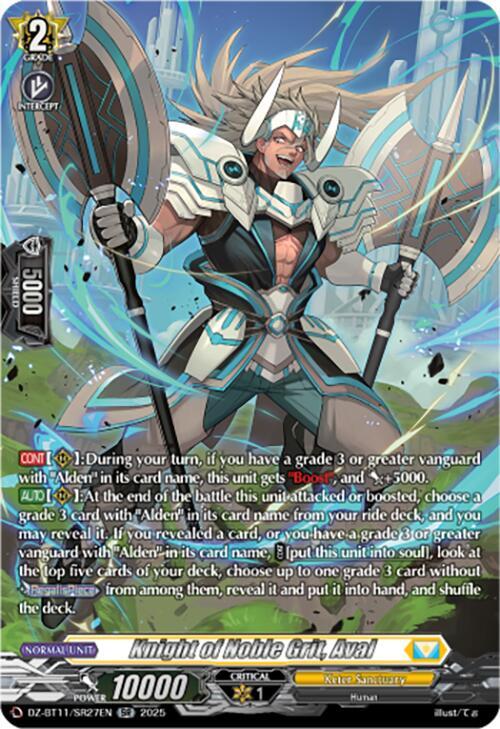 Knight of Noble Grit, Aval (SR) - DZ-BT11: Symphony of Might