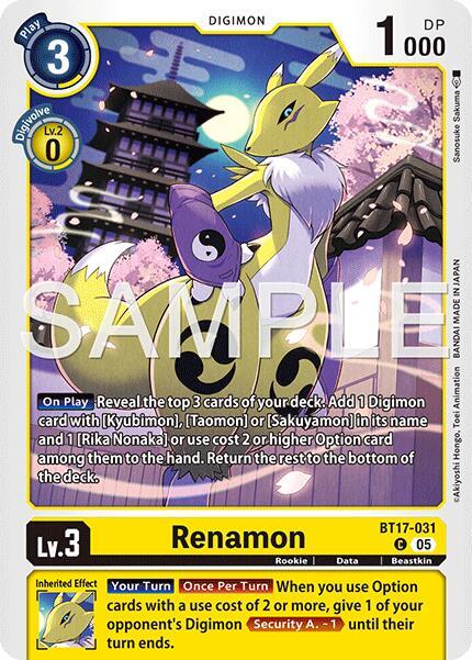 Renamon (BT17-031) (Alternate Art) - Starter Deck 22: Amethyst