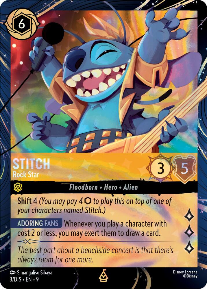 Stitch - Rock Star - Disney Lorcana Promo Cards - Disney Lorcana