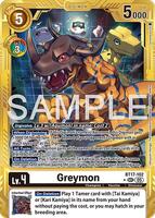 Trading Card Game Advanced Booster Digimon Generation Secret Rare Greymon BT17-102 [Reprint]