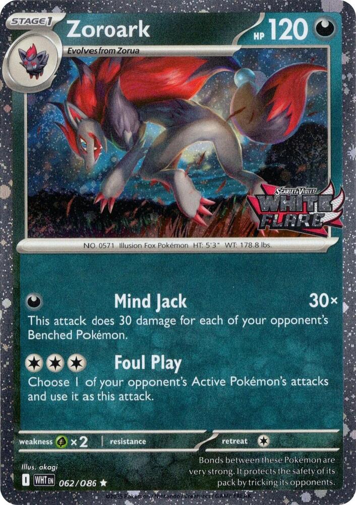 Zoroark (White Flare Stamped) 062/086