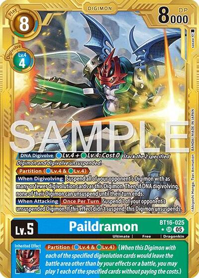 Paildramon - BT16-025 (Gold Border) Advanced Booster Digimon Generation card price