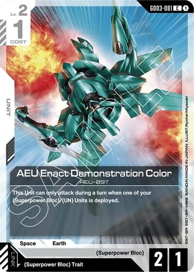 AEU Enact Demonstration Color card