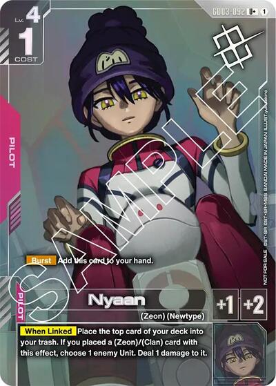 Nyaan (Store Tournament Winner Pack 03) Gundam Promotional Cards U+ Gundam card — value and price