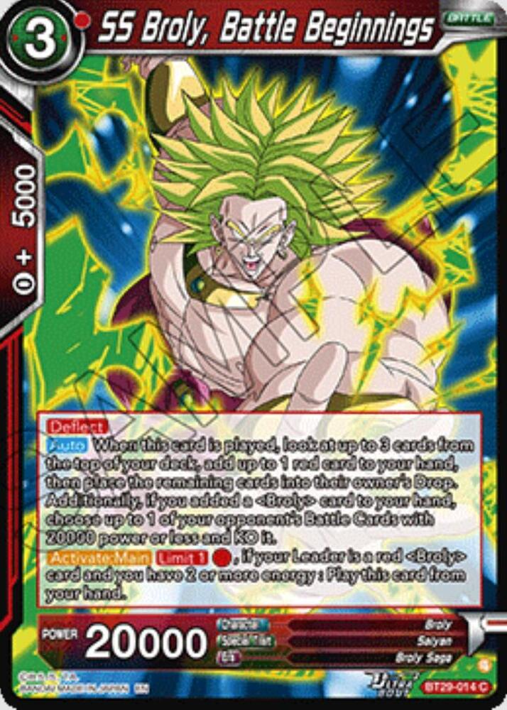 SS Broly, Battle Beginnings - Fearsome Rivals - Dragon Ball Super