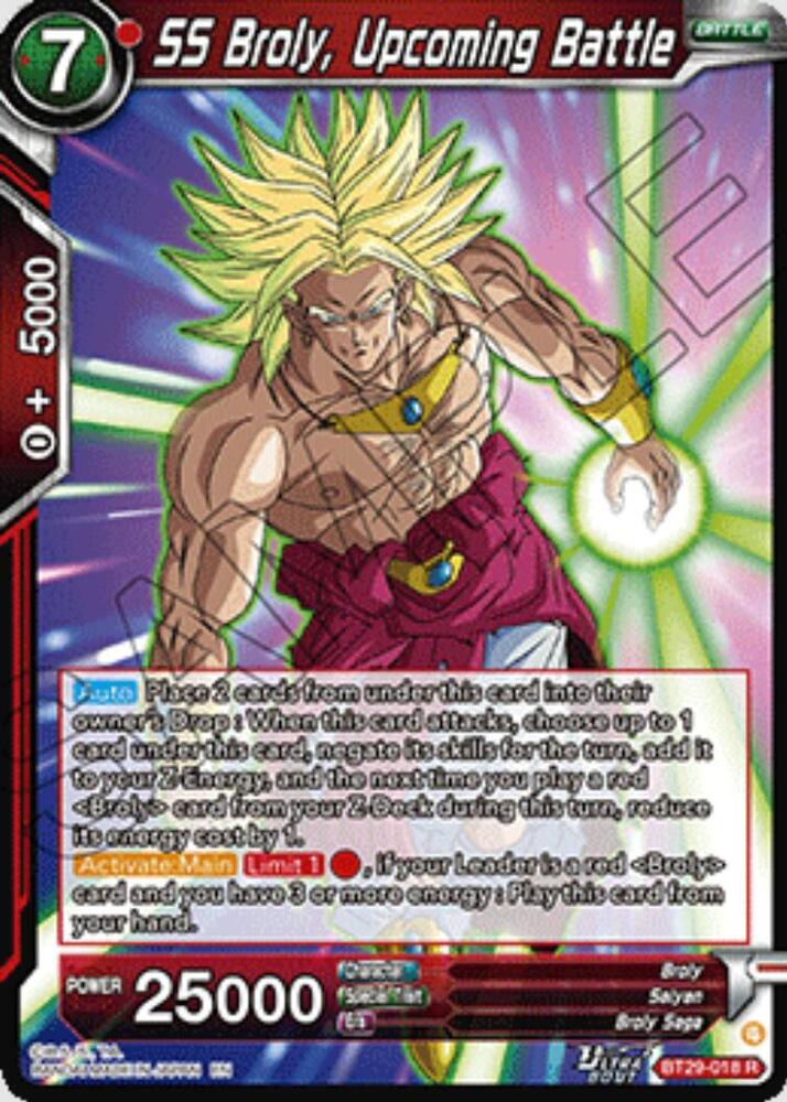 ドラゴンボール 海外 SS ブロリー BT29 CR コンセプトレア 英語 SS Broly, Upcoming Battle - Fearsome Rivals - Dragon Ball Super