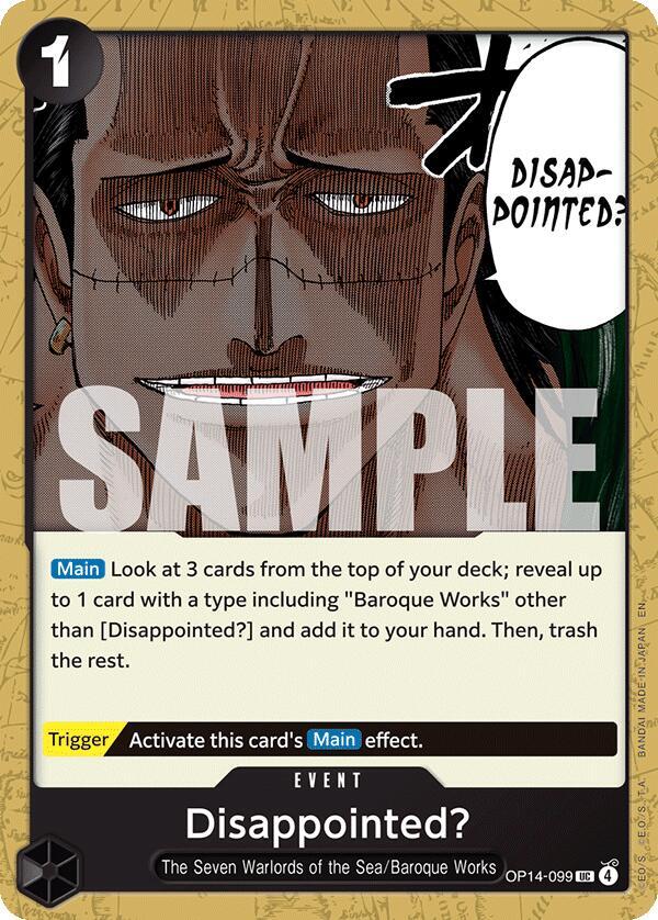 Disappointed? - The Azure Sea's Seven - One Piece Card Game