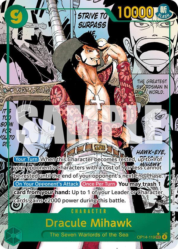 Dracule Mihawk (Manga) - The Azure Sea's Seven - One Piece Card