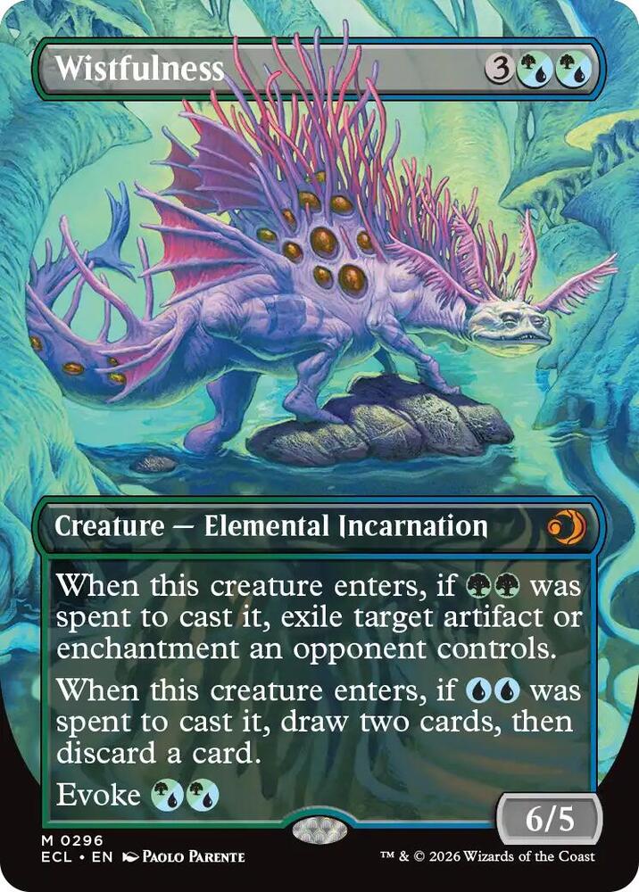 MTG EN 【Foil】 (296)ボーダーレス 幽愁/Wistfulness Wistfulness (Borderless) - Lorwyn Eclipsed - Magic: The Gathering