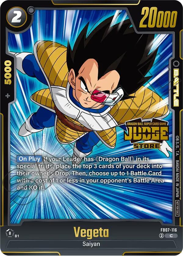 Vegeta (Judge Pack (Store Judge) 05) - Tournament and Championship Promos -  Dragon Ball Super: Fusion World