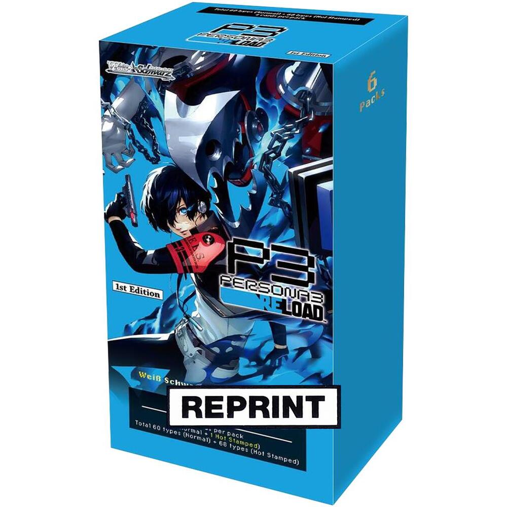 weiss schwarz persona 5 booster box VGP - Weiss Schwarz - Persona 3 Reload Premium Booster Box / Pack Reprint now available at VGP! http://tinyurl.com/mv9jt3bz Packs $12.99 / 9.39 USD Box $64.99 / 46.99 USD - Enjoy Free Shipping when you spend $75 / 55 USD