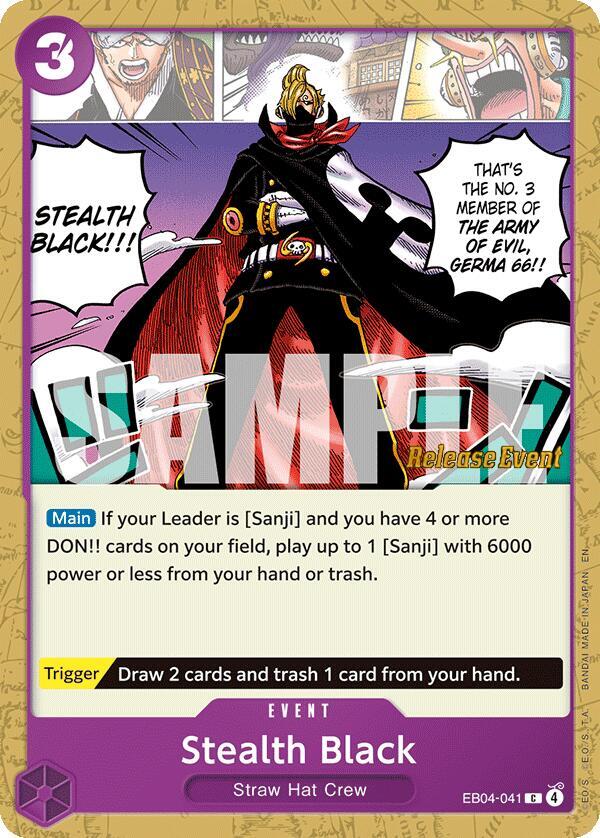 Stealth Black - The Azure Sea's Seven Release Event Cards - One