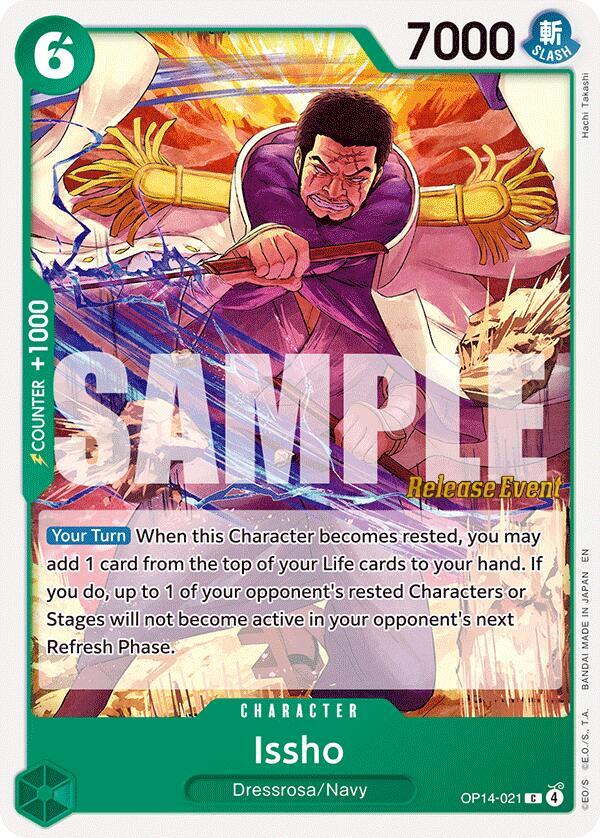 Issho - OP14-021 - The Azure Sea's Seven Release Event Cards - One