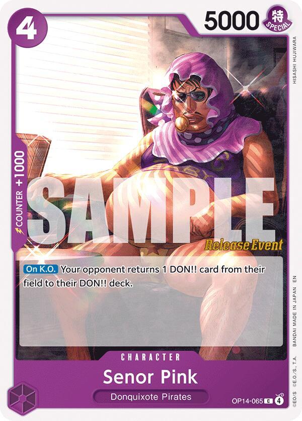 Senor Pink - The Azure Sea's Seven Release Event Cards - One Piece