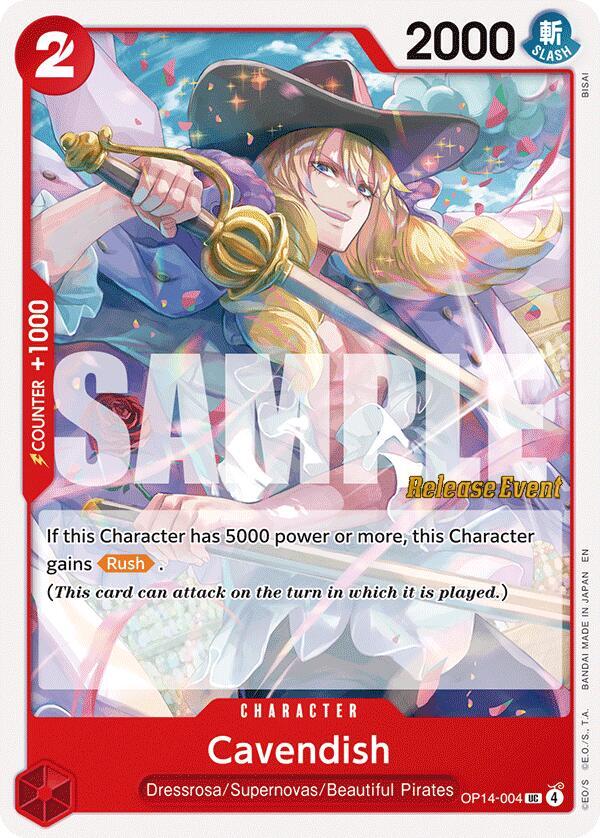 Cavendish - The Azure Sea's Seven Release Event Cards - One Piece