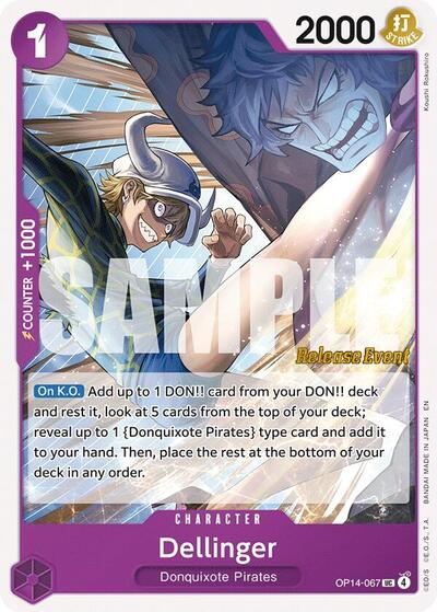 Dellinger The Azure Sea's Seven Release Event Cards UC One Piece card — value and price