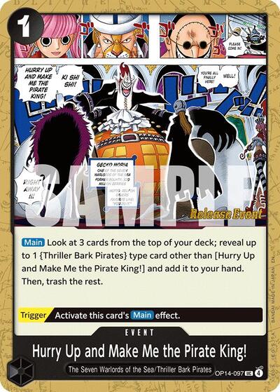 Hurry Up and Make Me the Pirate King! The Azure Sea's Seven Release Event Cards UC One Piece card — value and price
