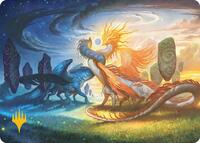 Celestial Reunion Art Card (19/54) (Gold-Stamped Planeswalker Symbol)