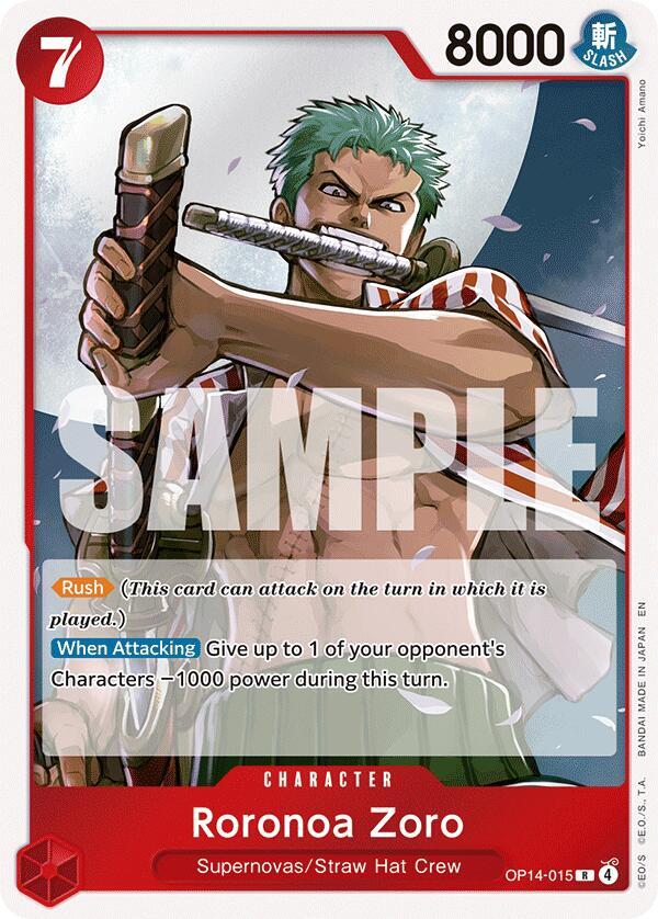 Roronoa Zoro - OP14-015 - The Azure Sea's Seven - One Piece Card