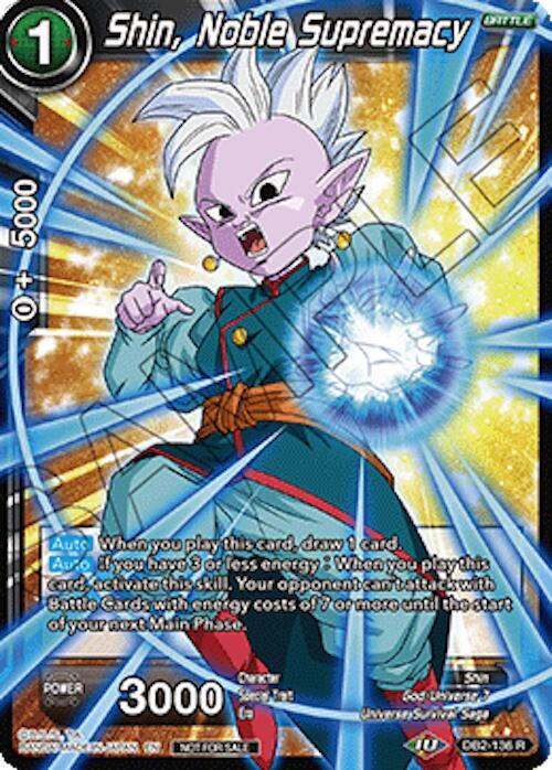 Shin, Noble Supremacy (Ultra-Bout Series Tournament Pack Vol.1) #DB2-136 — Tournament Promotion Cards