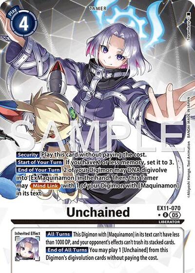 Unchained (Alternate Art) Dawn of Liberator Rare Digimon card — value and price