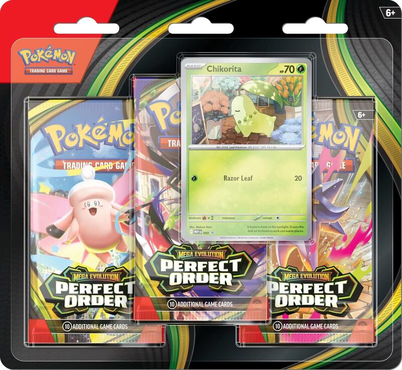 Perfect Order 3 Pack Blister [Chikorita] - ME03: Perfect Order ...