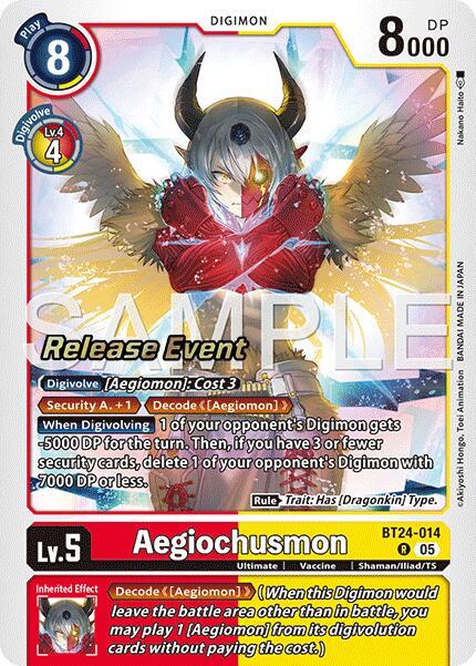 Aegiochusmon - Time Stranger Release Events Cards - Digimon Card
