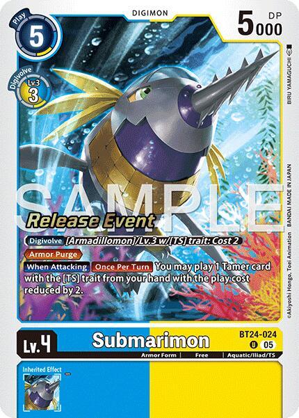 サンモン　クレシェモン　パラレル　超テイマー　プロモ Submarimon - Time Stranger Release Event Cards - Digimon Card Game