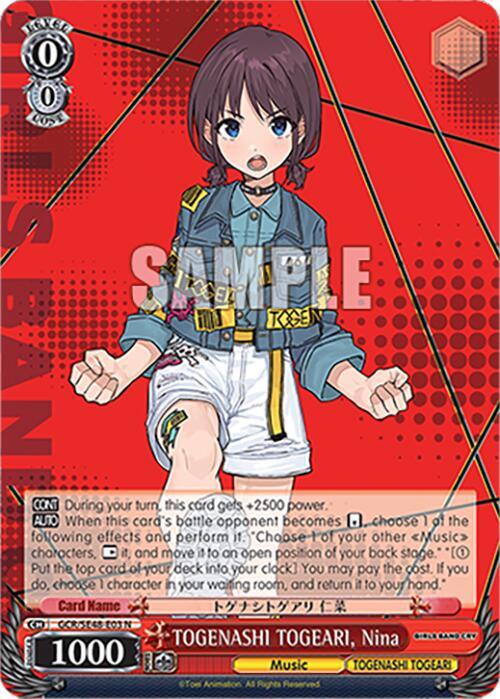 TOGENASHI TOGEARI, Nina - Girls Band Cry Premium Booster - Weiss