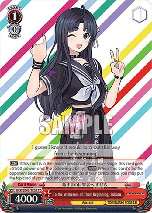 To the Witnesses of Their Beginning, Subaru - Girls Band Cry