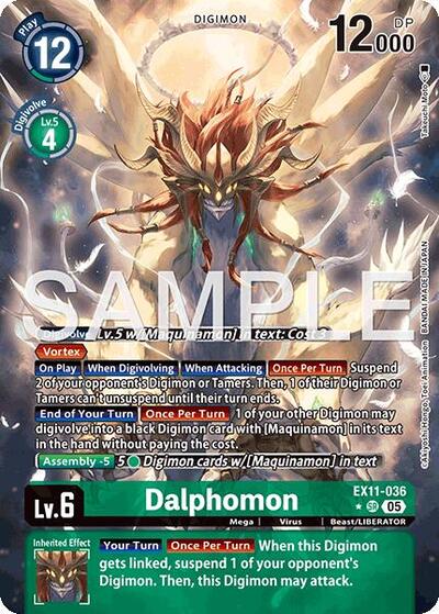 Dalphomon (Alternate Art) Dawn of Liberator Super Rare Digimon card — value and price