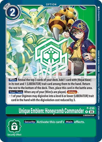 Unique Emblem Honeycomb Commander Dawn of Liberator Box Topper